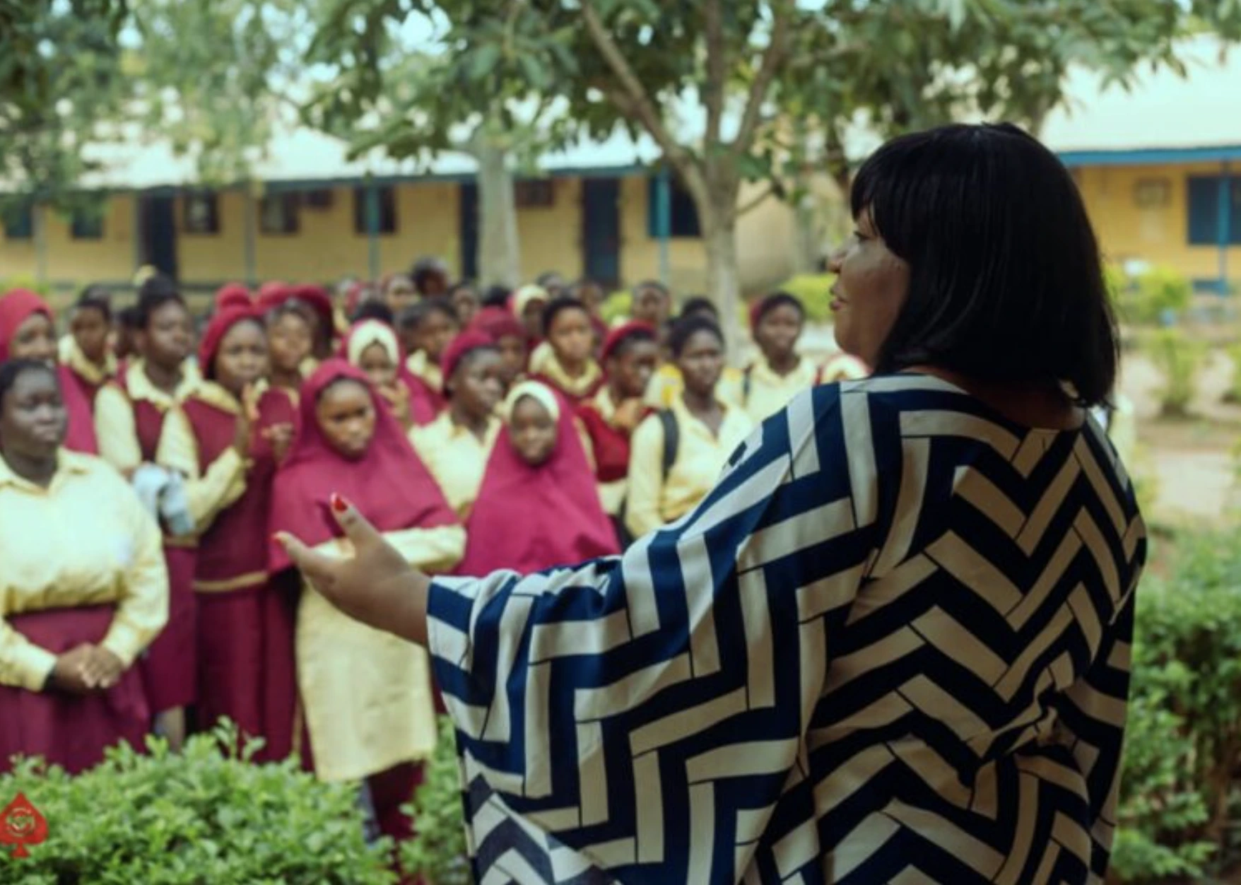 Menstrual hygiene sensitisation with school girls at GSS Karu